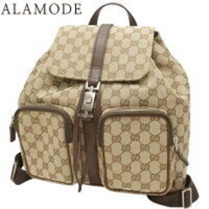 Gucci Jackie GG Canvas Backpack Daypack Shoulder Bag Leather Beige Brown